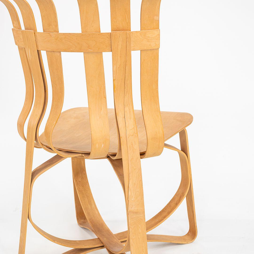 Laminato Set di sei sedie da pranzo Hat Trick di Frank Gehry per Knoll in acero del 1990