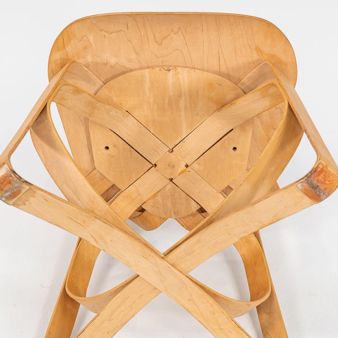 Set di sei sedie da pranzo Hat Trick di Frank Gehry per Knoll in acero del 1990 1