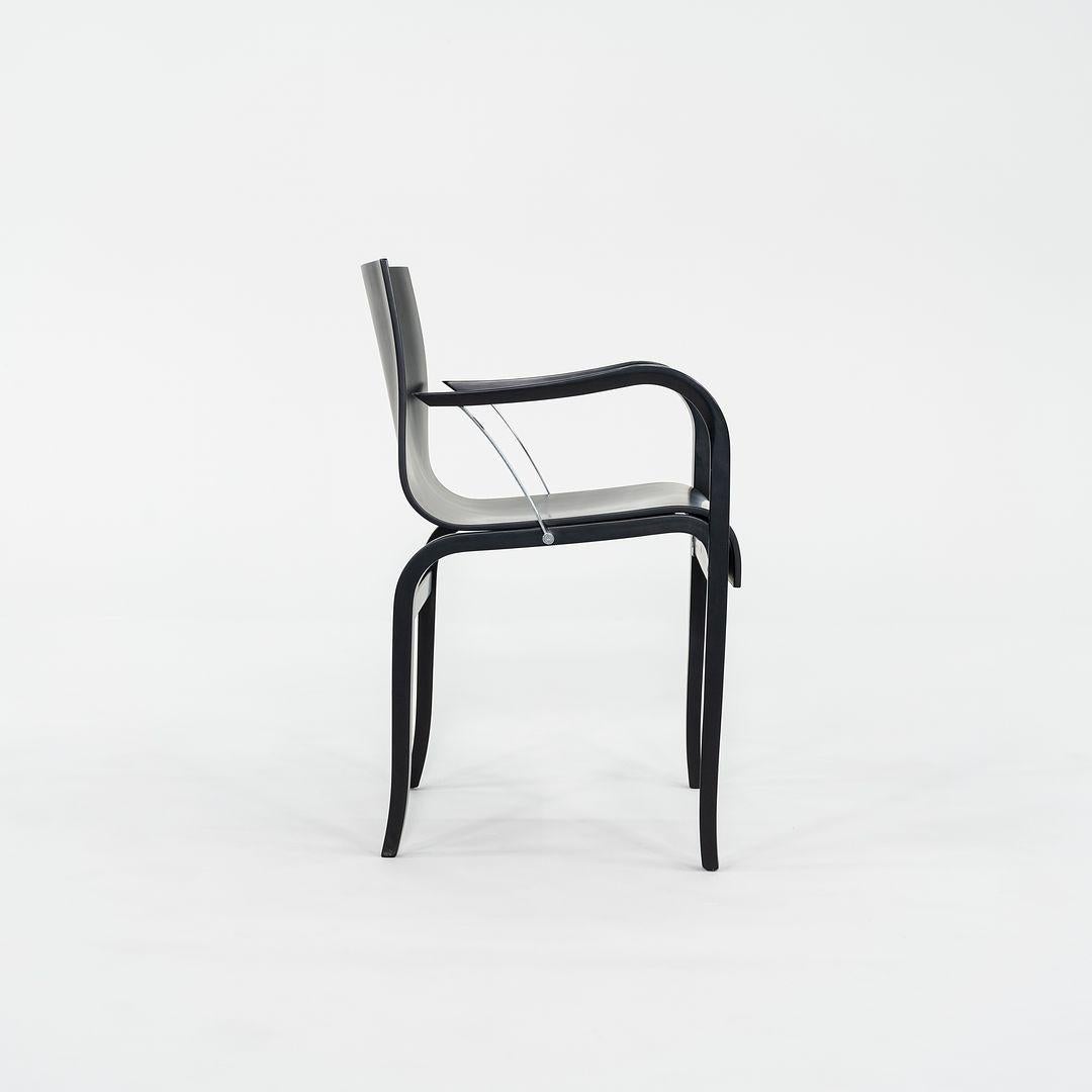 italien 1990 Ensemble de dix chaises de salle à manger en bois ébonisé Ginotta par Enrico Franzolini en vente