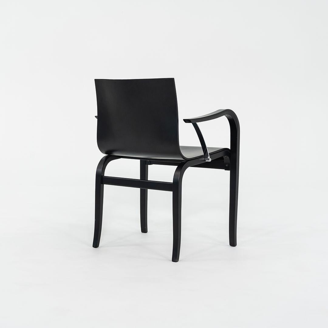 1990 Ensemble de dix chaises de salle à manger en bois ébonisé Ginotta par Enrico Franzolini en vente 2