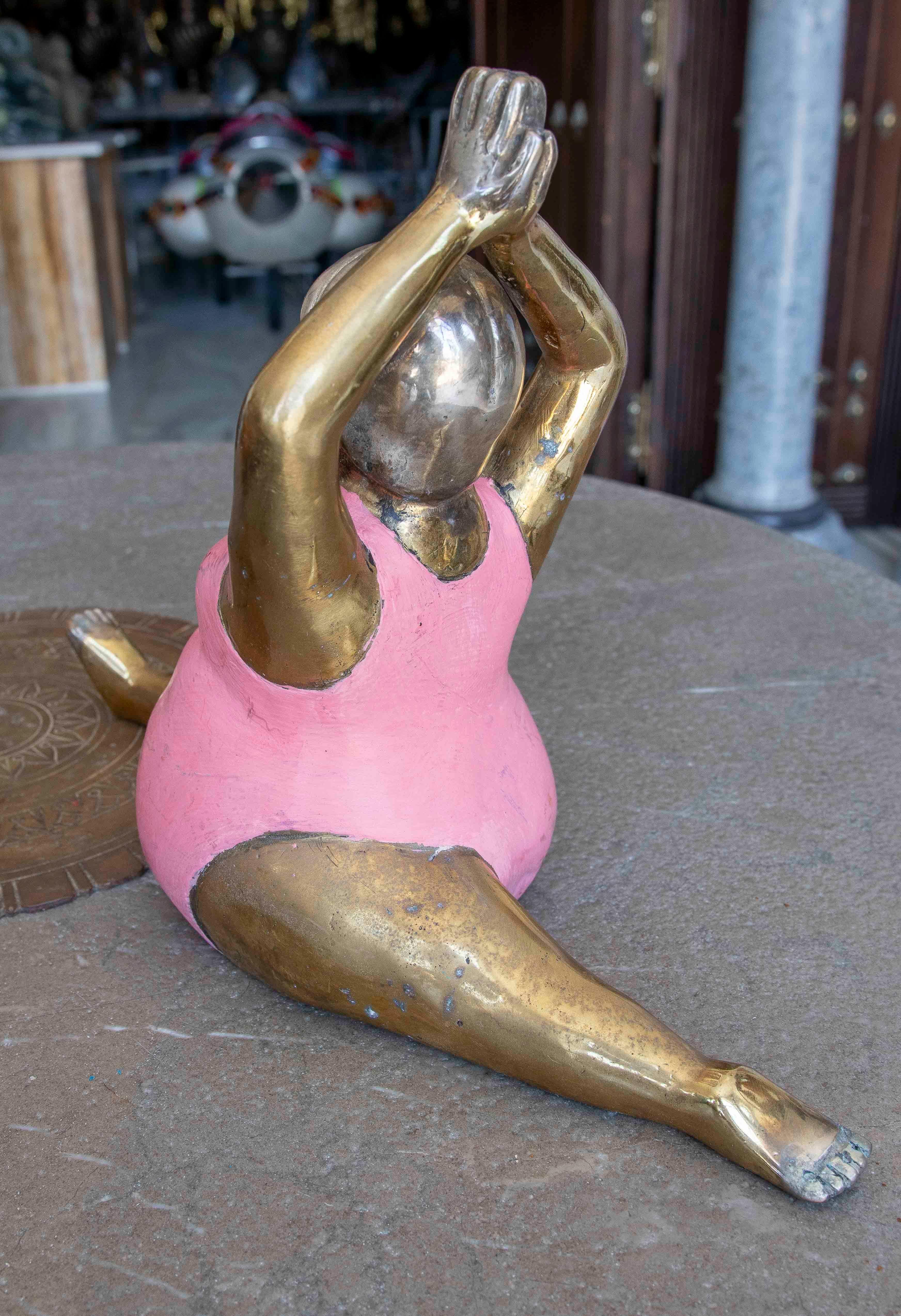 1990s Set of Three Bronze Sculptures of Women in Yoga Postures For Sale 6