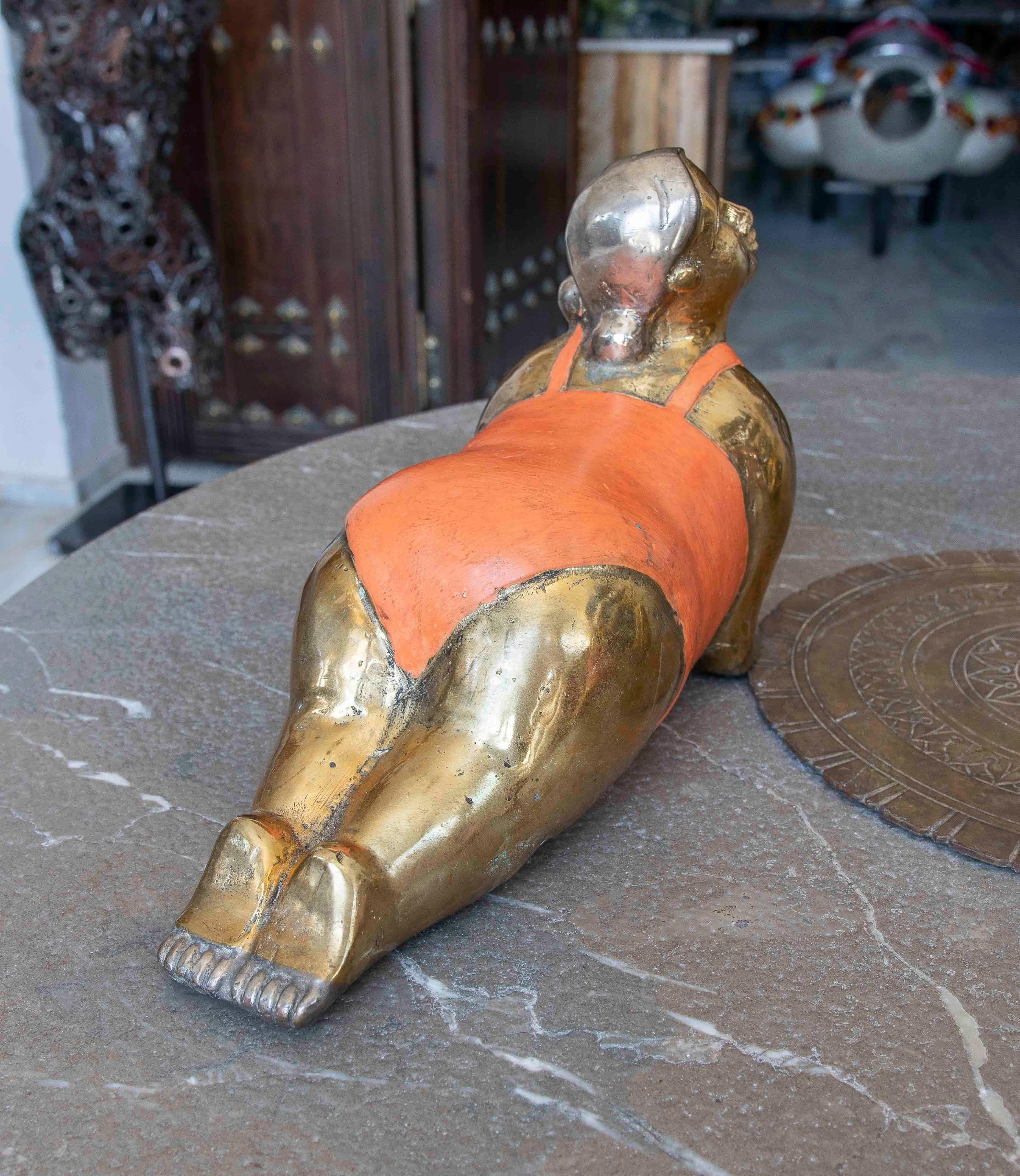 1990s Set of Three Bronze Sculptures of Women in Yoga Postures For Sale 1