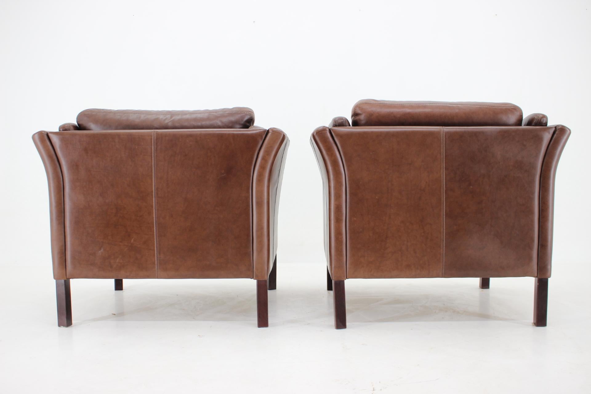1990s Set of Two Leather Armchairs by Skalma, Denmark In Good Condition In Praha, CZ