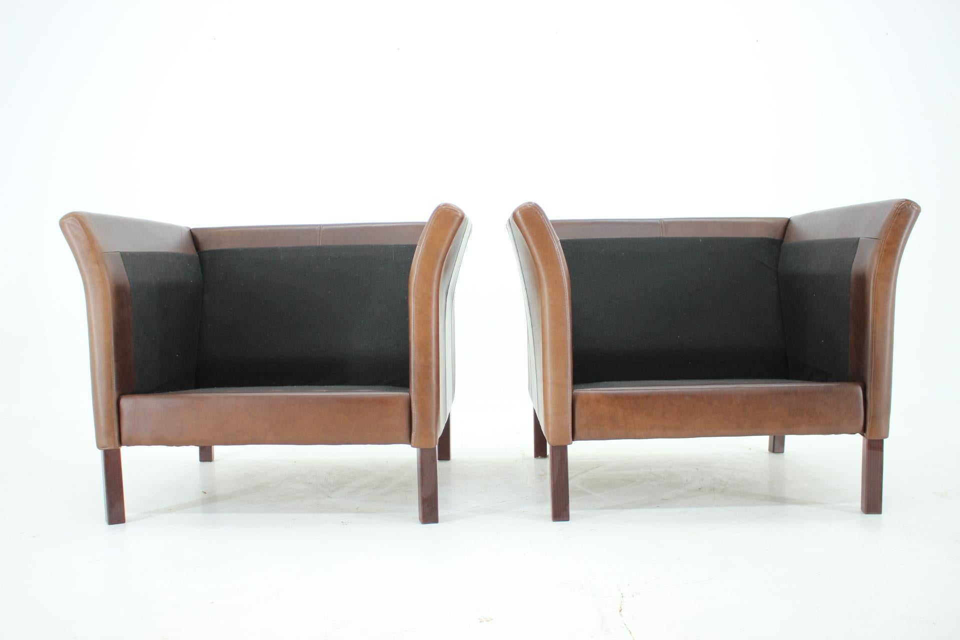 Late 20th Century 1990s Set of Two Leather Armchairs by Skalma, Denmark