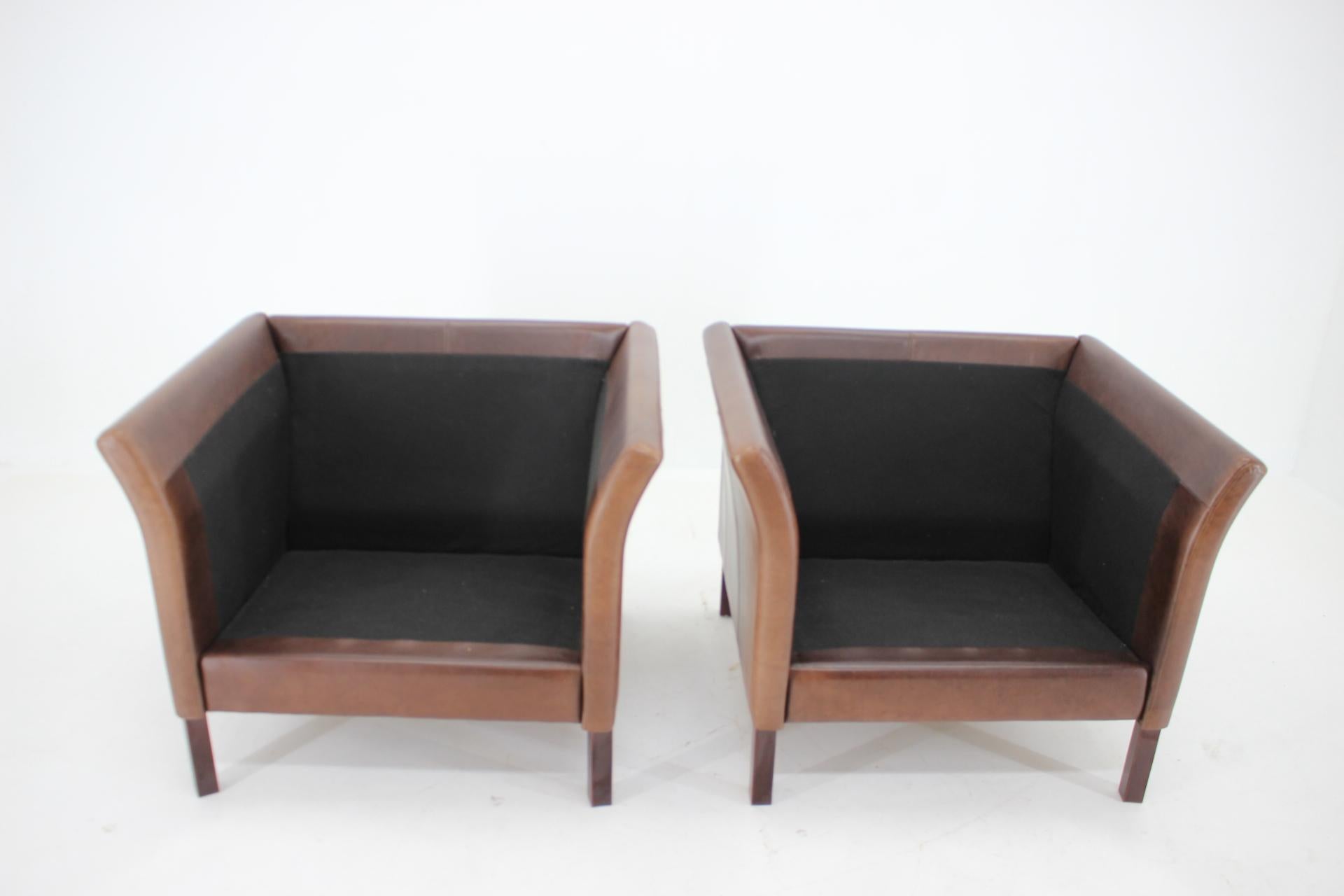 1990s Set of Two Leather Armchairs by Skalma, Denmark 1