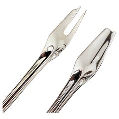 1990s Juego de dos cubiertos minimalistas diseñados por Lino Sabattini