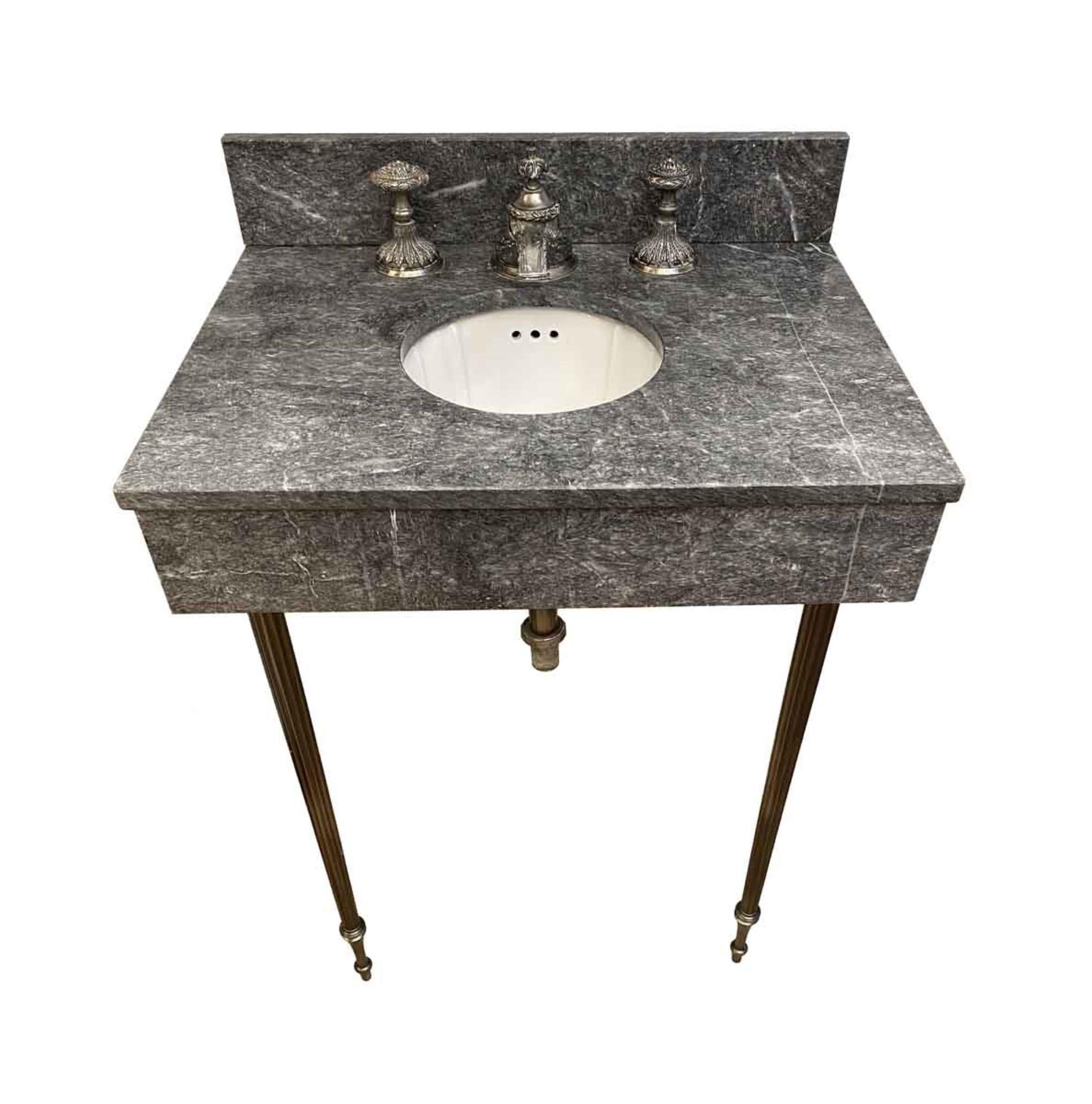 black marble console sink