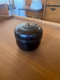 1990s Signed Master Craftsman Hand Turned Cocobolo Studio Wood Trinket Box Lid