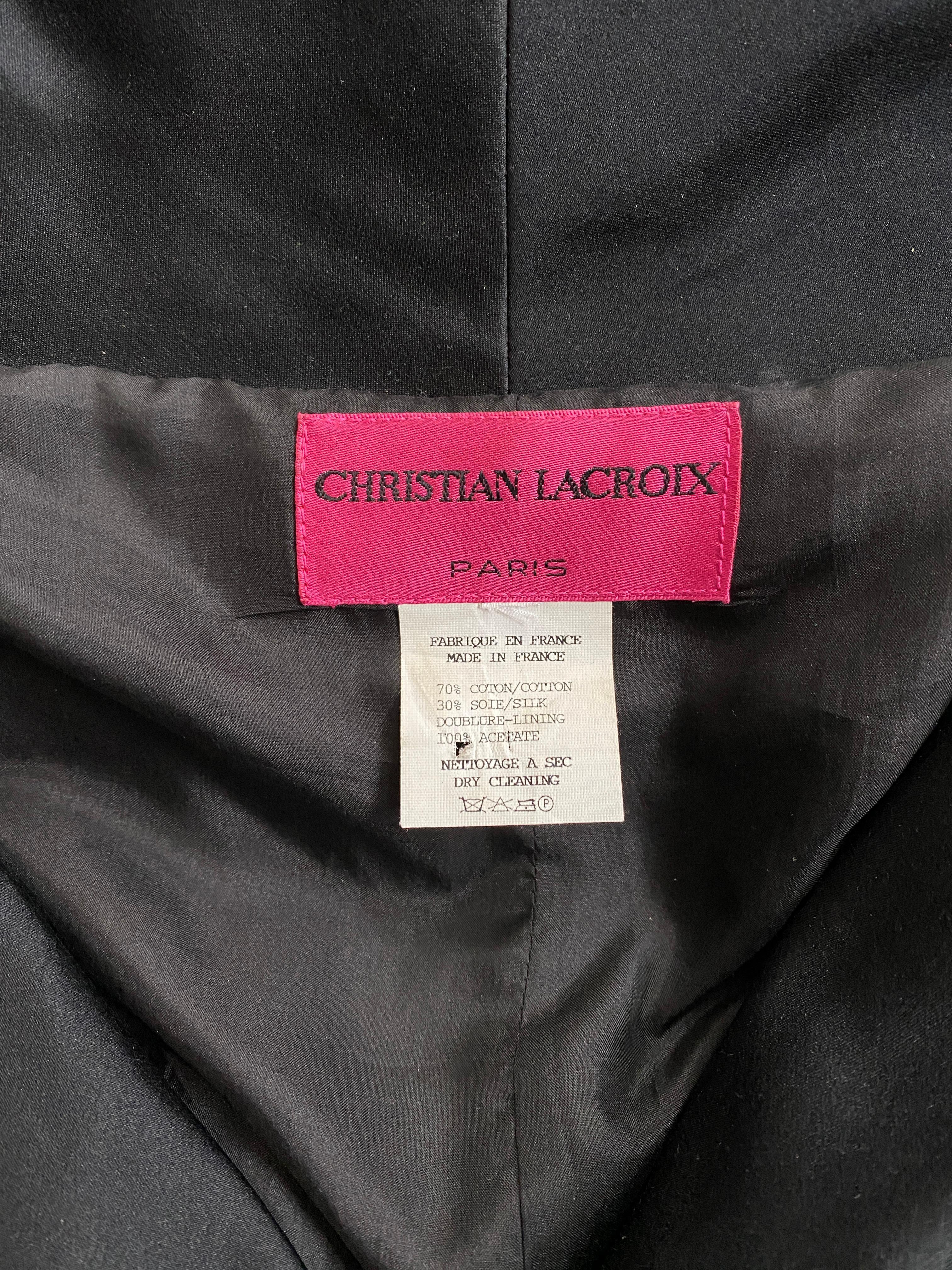 1991 Silk Christian Lacroix Dress Jacket with Crystal Buttons For Sale 1
