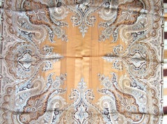 1990s Silk Escada Brown Paisley Scarf shawl, New, Never worn 90s