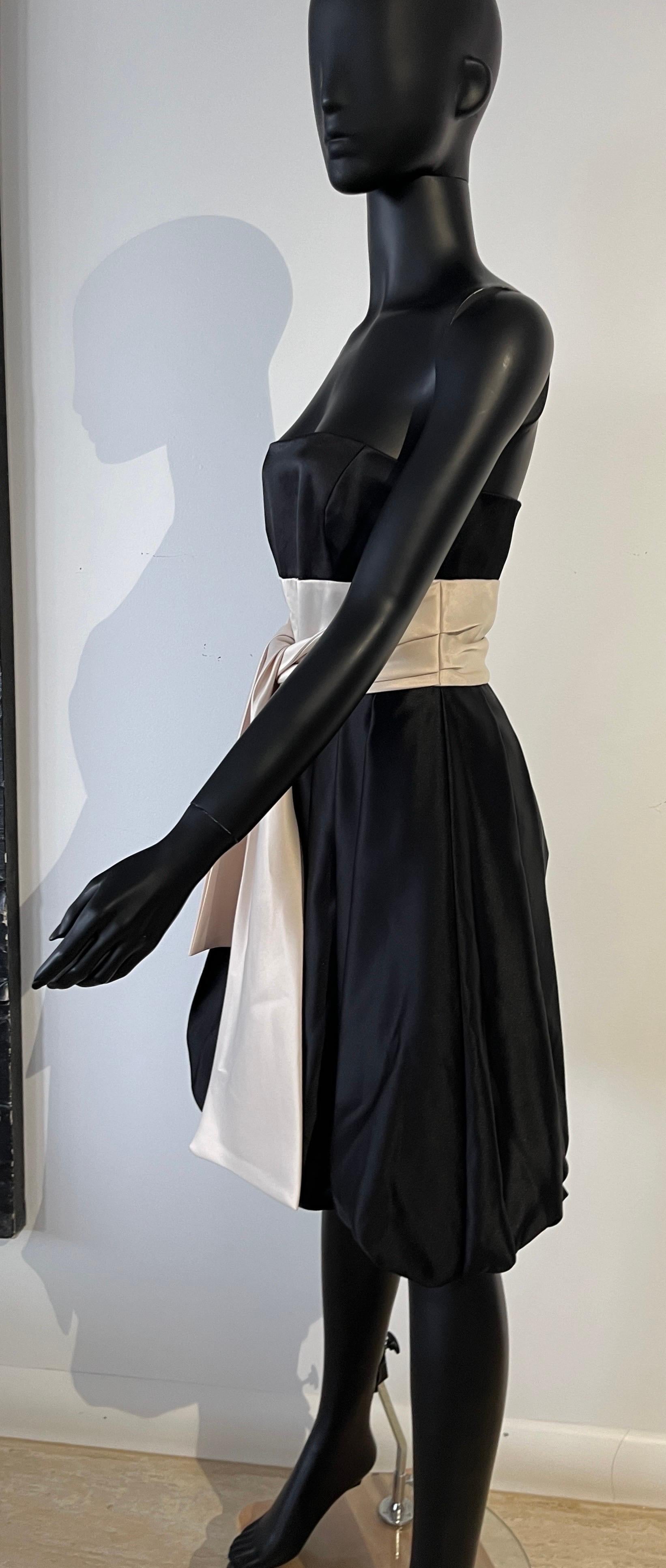 Women's 1990s Silk Party Dress with Bow and Bubble Hemline For Sale
