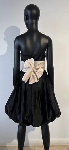 1990s Silk Party Dress with Bow and Bubble Hemline