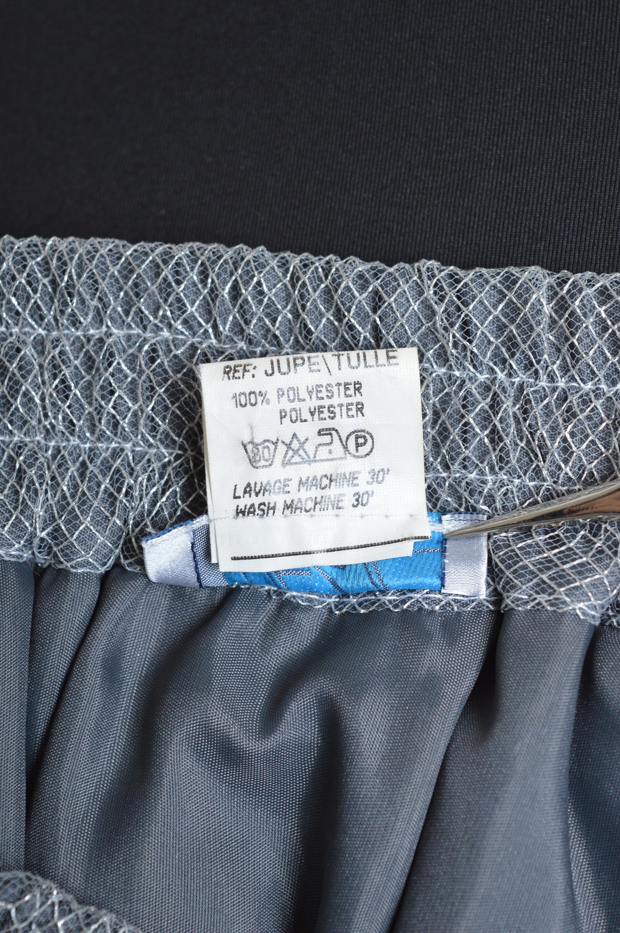 1990’s Silver Grey Huge Tulle Statement Mesh Maxi Skirt by Jeff Galliano For Sale 5