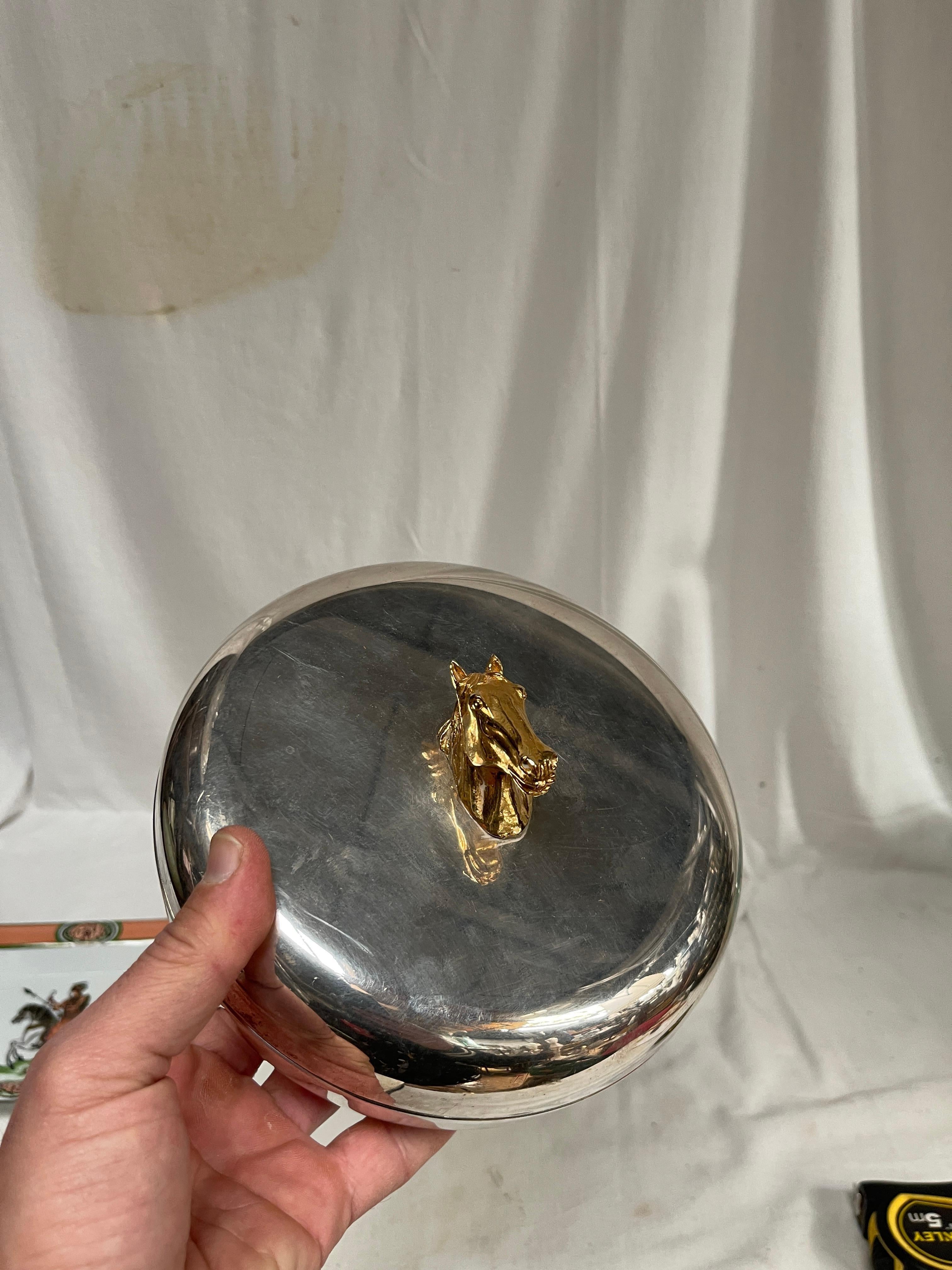 Caja plateada de Hermès de los años 90 Francés en venta