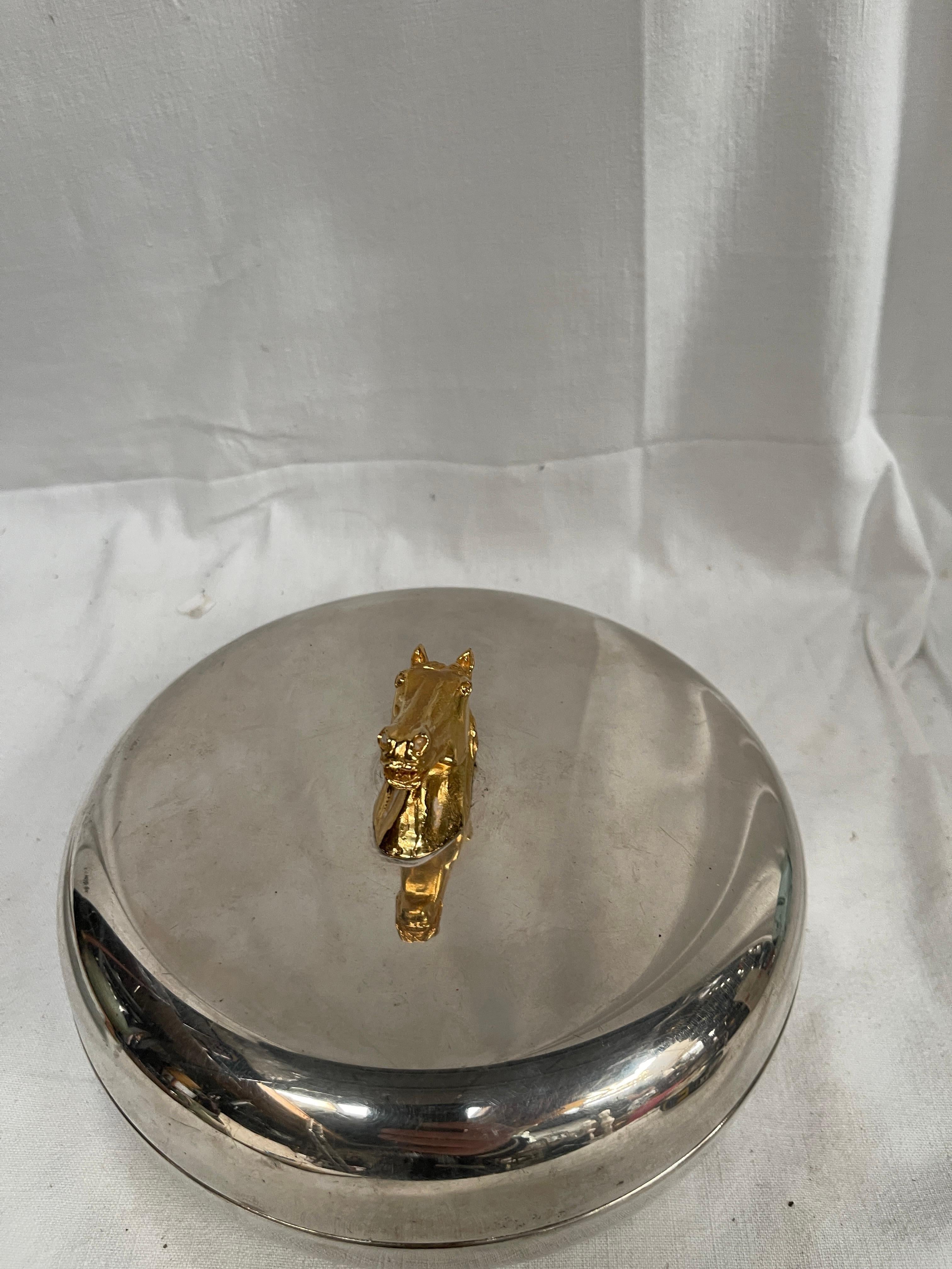 Caja plateada de Hermès de los años 90 en Excelente estado para la venta en New York, NY