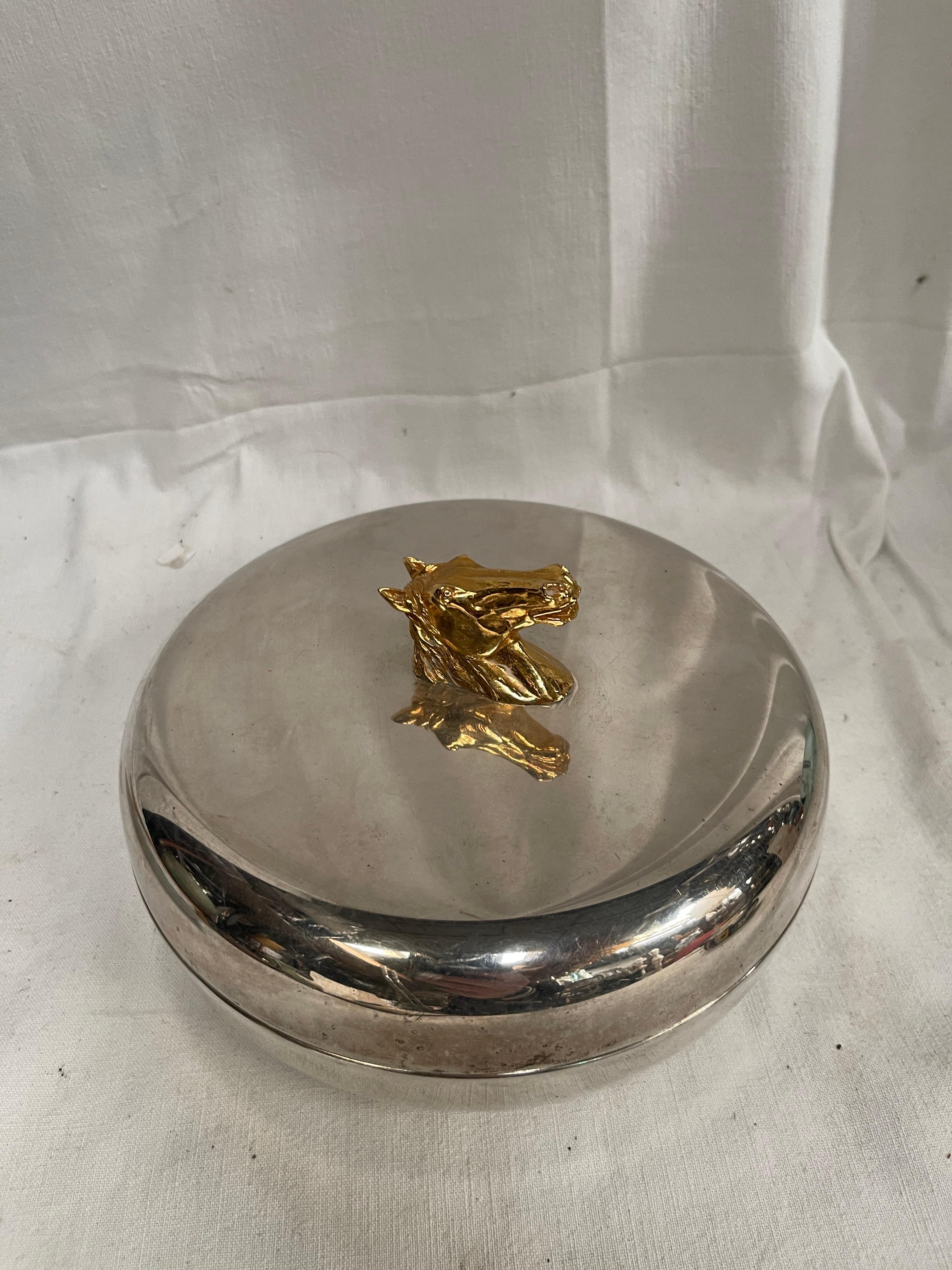 Caja plateada de Hermès de los años 90 Chapado en plata en venta