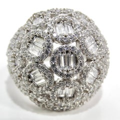 1990er Silber Swarovski Kristall Dome Ring