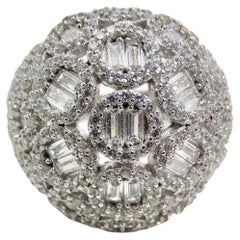 1990er Silber Swarovski Kristall Dome Ring