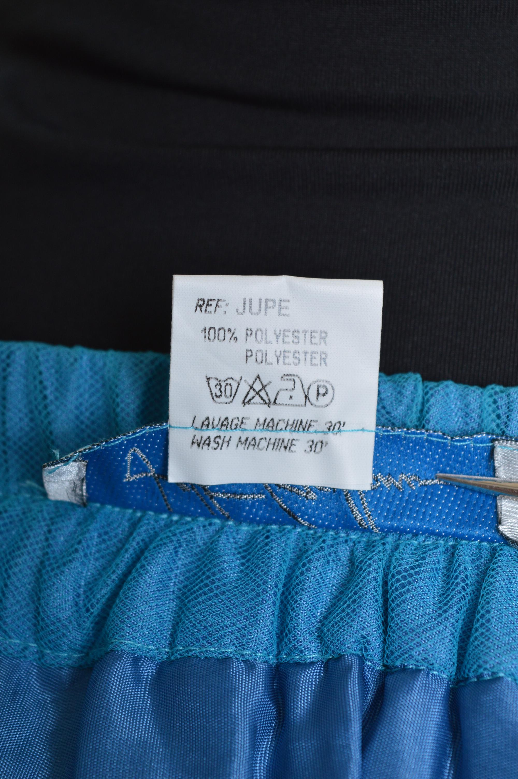 1990’s Sky Blue Huge Tulle Mesh Statement Layered Maxi Skirt by Jeff Gallano For Sale 5