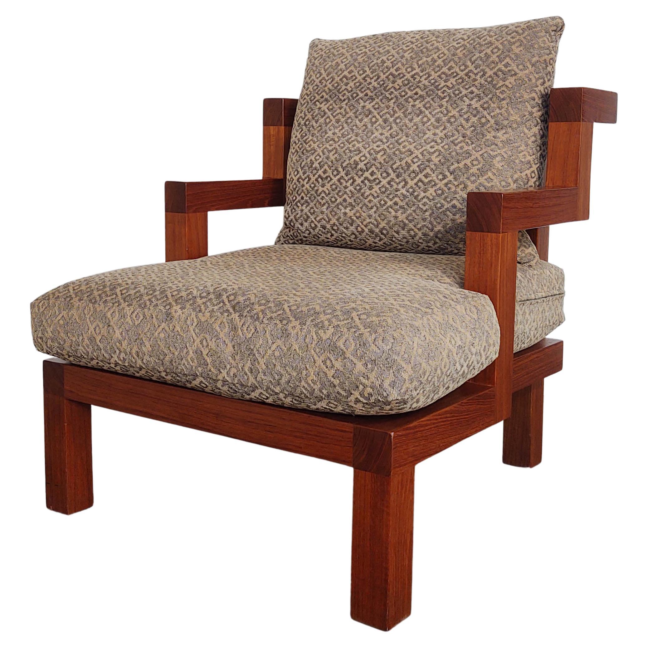 1990s Solid Teak Lounge Chair by Alwy Visschedyk For Sale