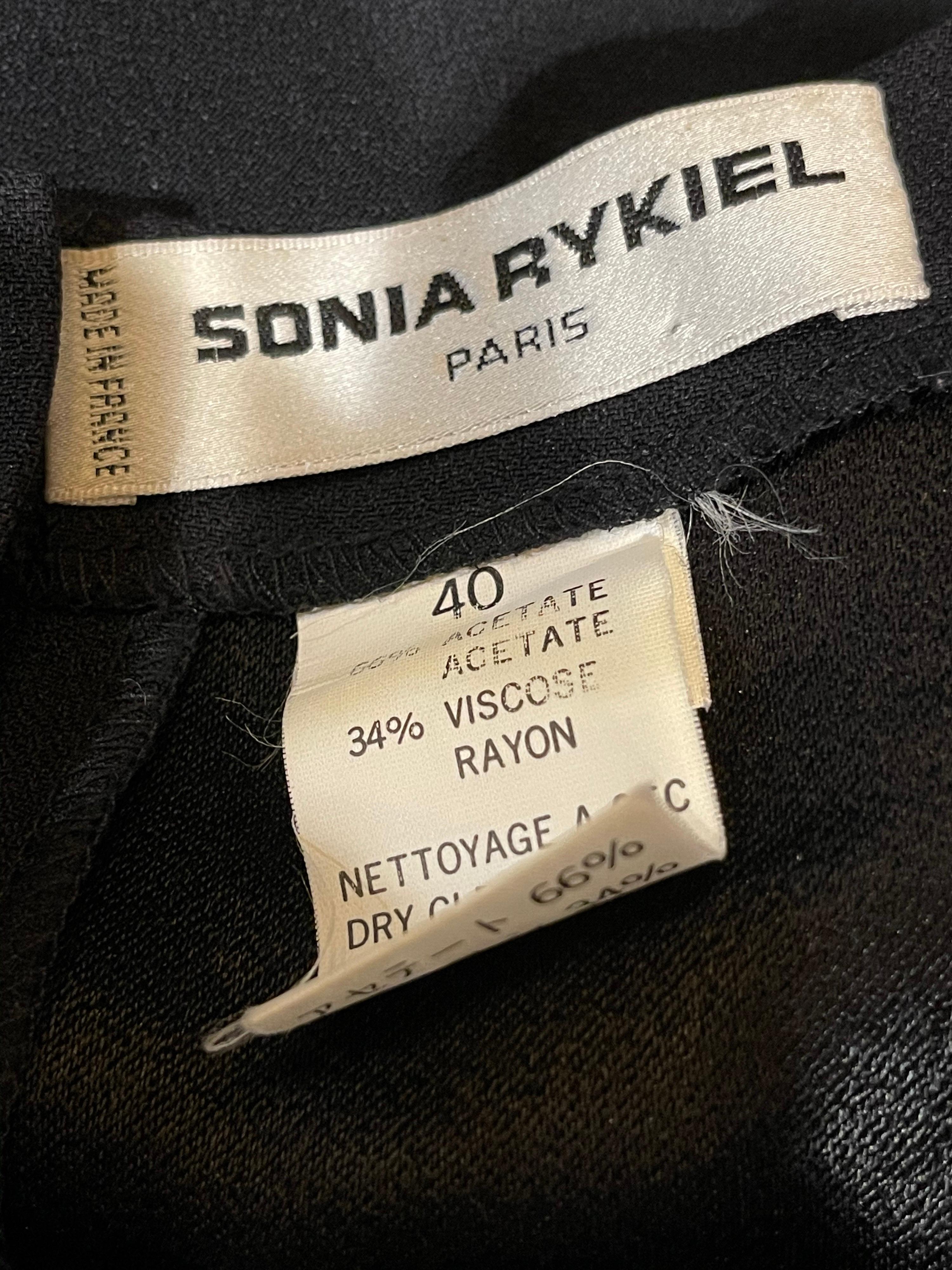 1990er Sonia Rykiel Größe 40 / US 12 Schwarze, perlenbesetzte, halbdurchsichtige Vintage 90er Bluse im Zustand „Hervorragend“ im Angebot in San Diego, CA