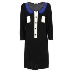 1990s Sonia Rykiel Vintage Black, White and Blue Trompe L'Oeil Dress