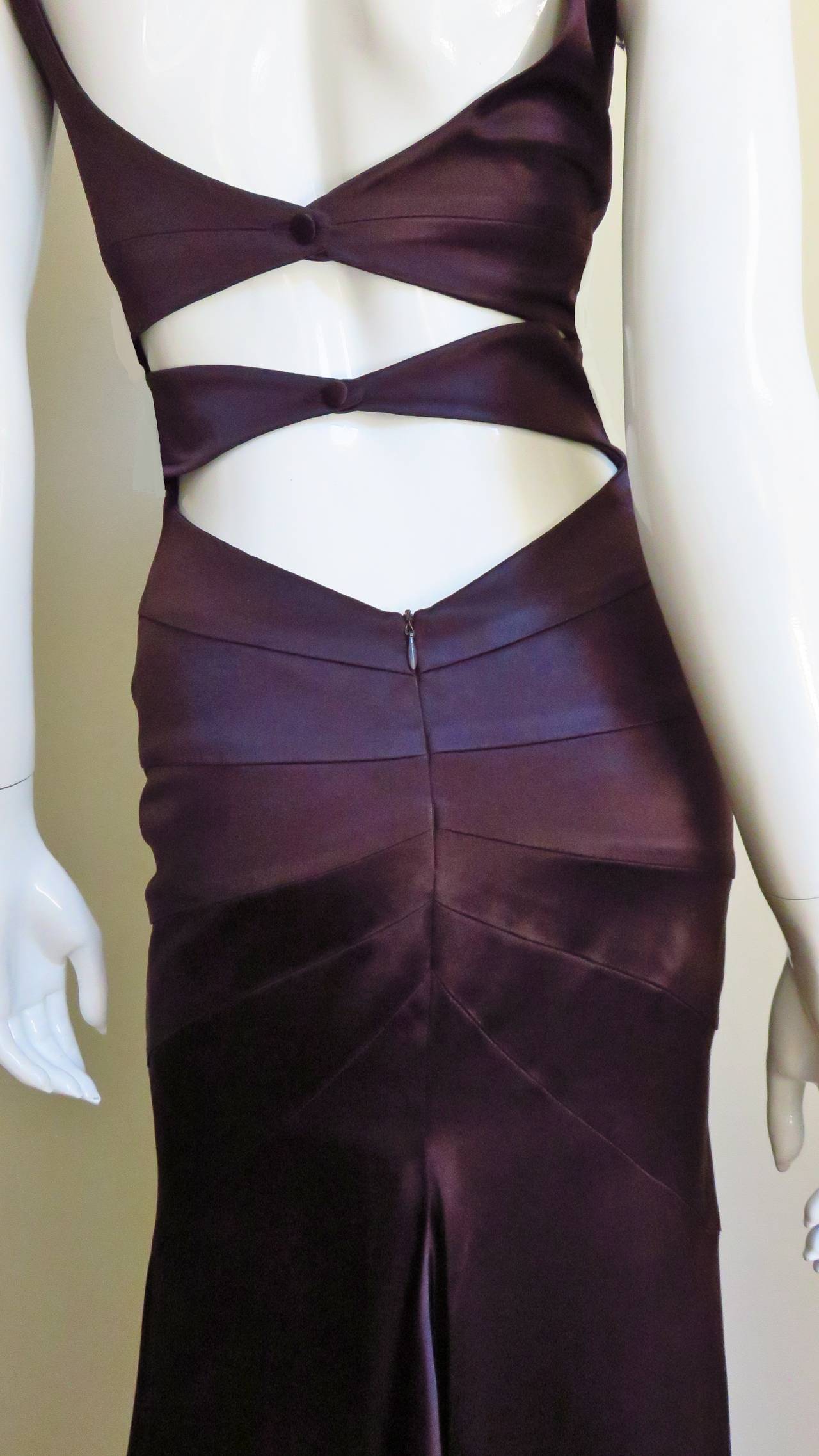 Sophie Sitbon Purple Gown with Back Cut outs 5