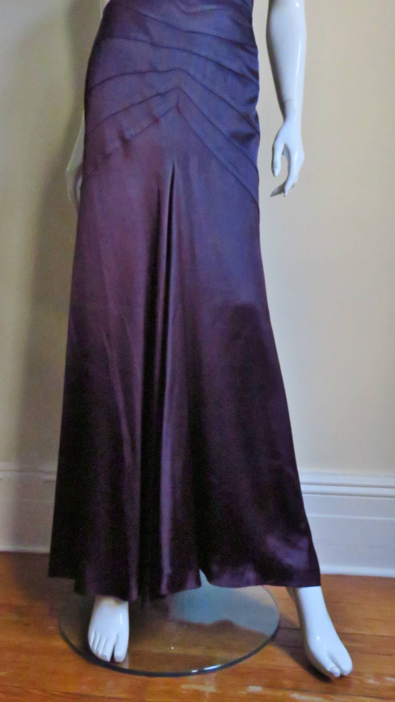 Women's Sophie Sitbon Purple Gown with Back Cut outs