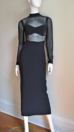 1990s Sophie Sitbon Sheer Bodice Bra Dress