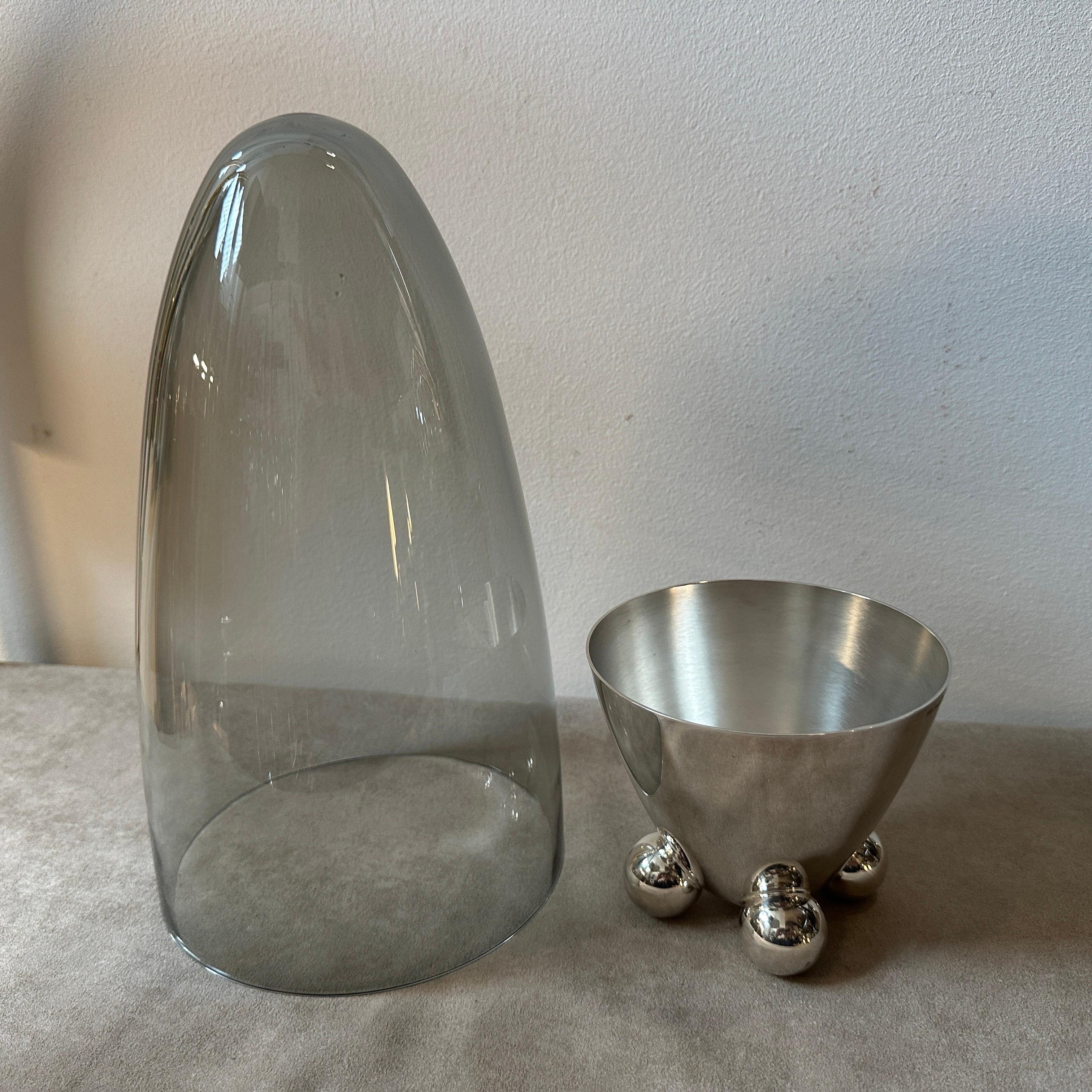 1990s Space Age Silver Plated Atomes Vase by Richard Hutten for Christofle In Good Condition For Sale In Aci Castello, IT