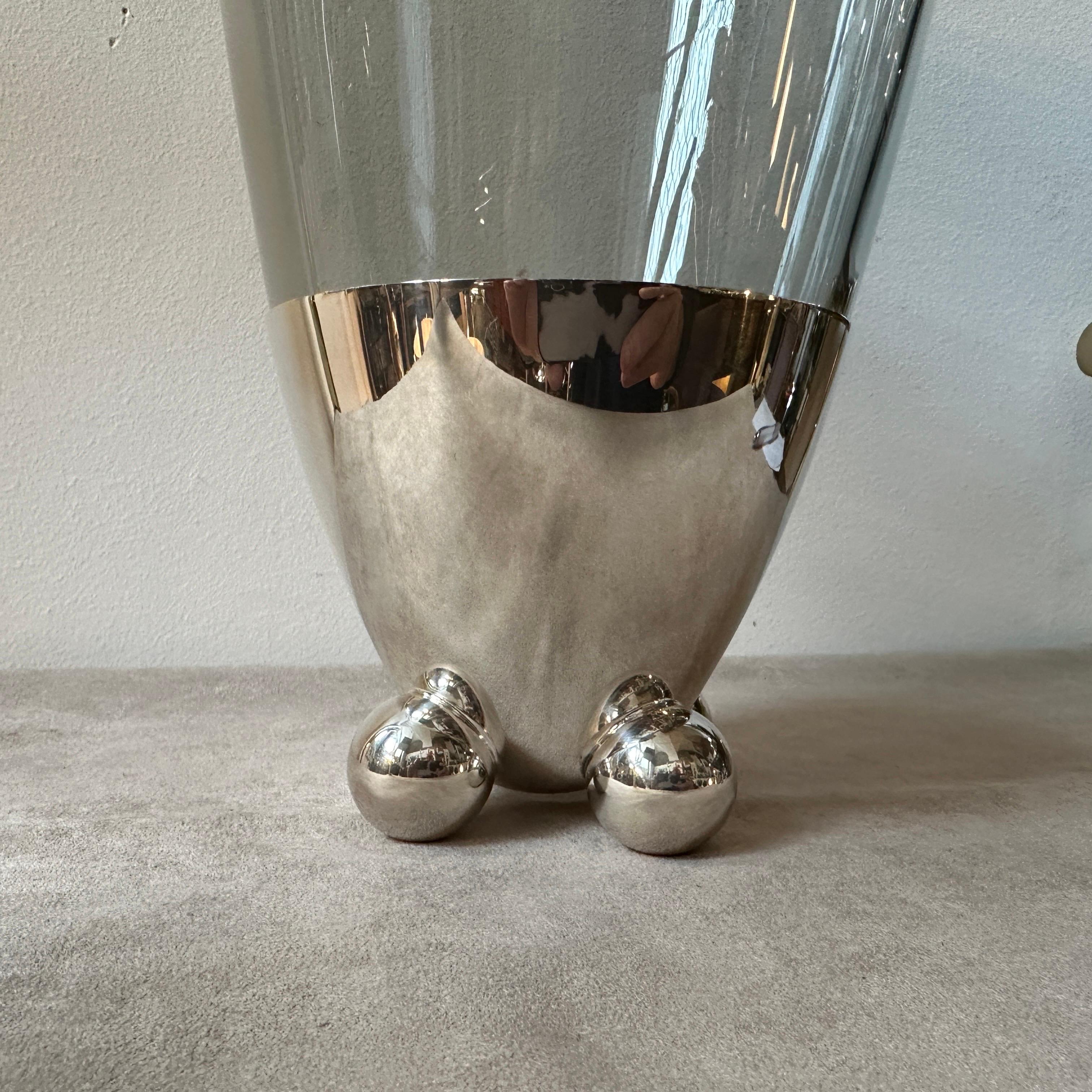 1990s Space Age Silver Plated Atomes Vase by Richard Hutten for Christofle For Sale 2
