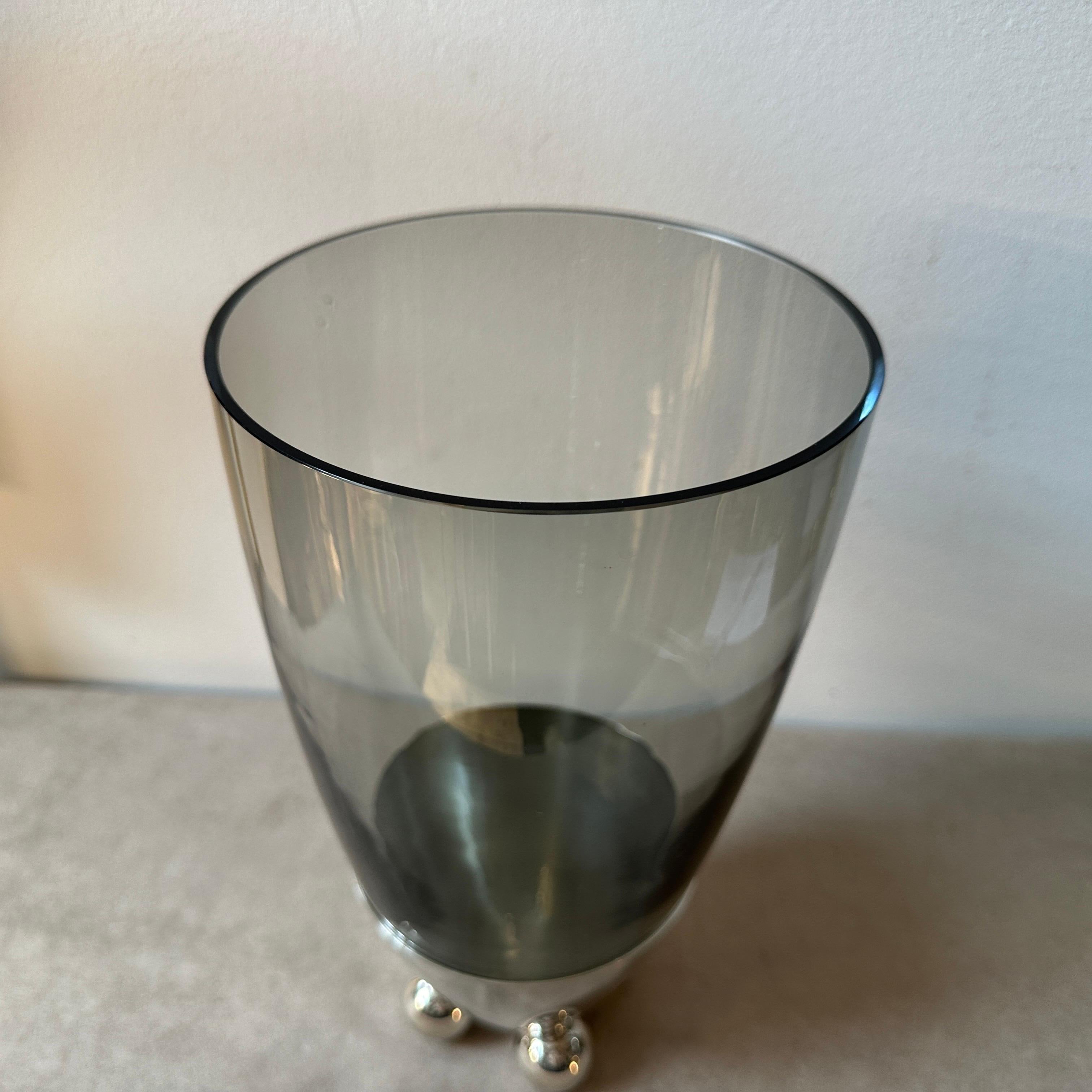 1990s Space Age Silver Plated Atomes Vase by Richard Hutten for Christofle For Sale 3