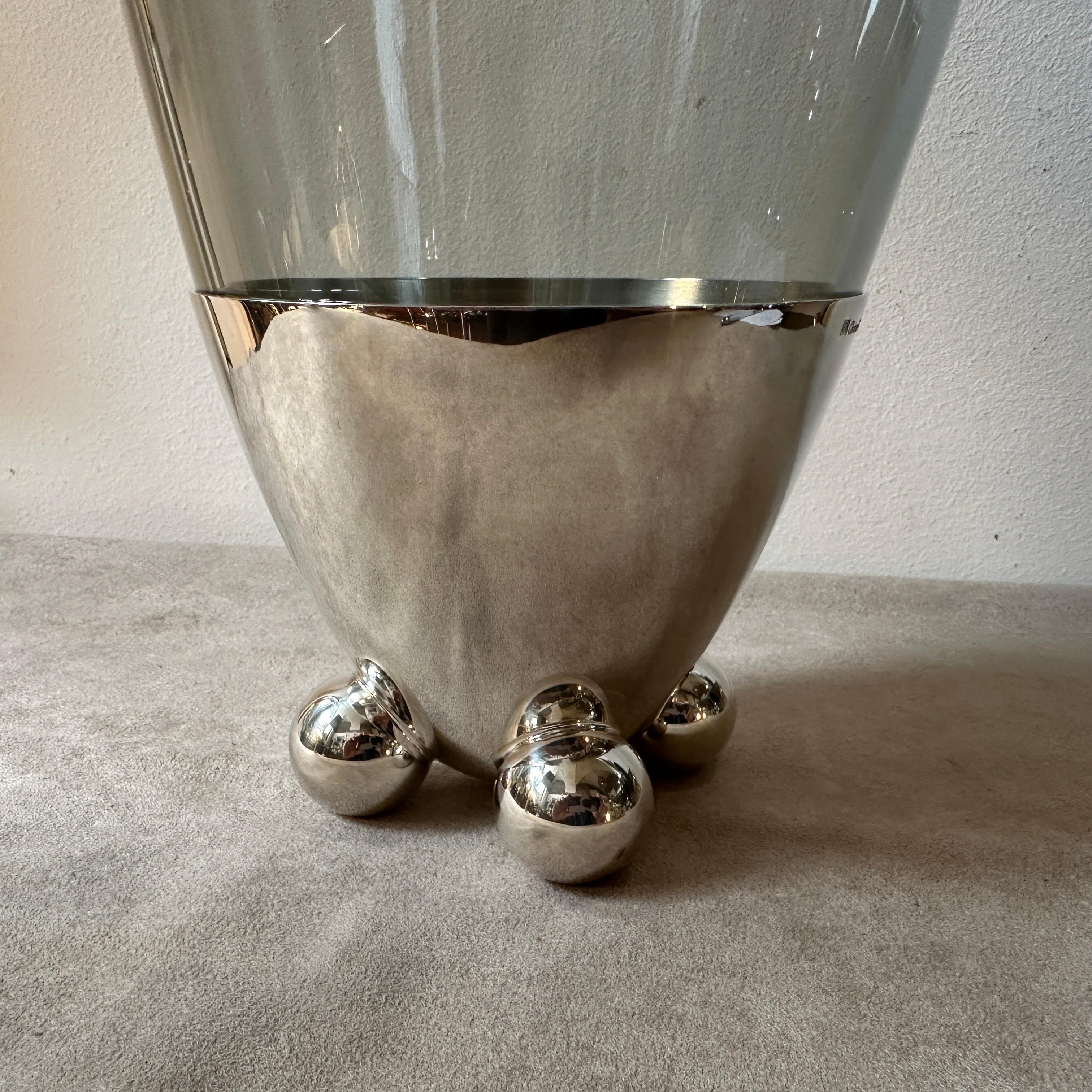 1990s Space Age Silver Plated Atomes Vase by Richard Hutten for Christofle For Sale 4