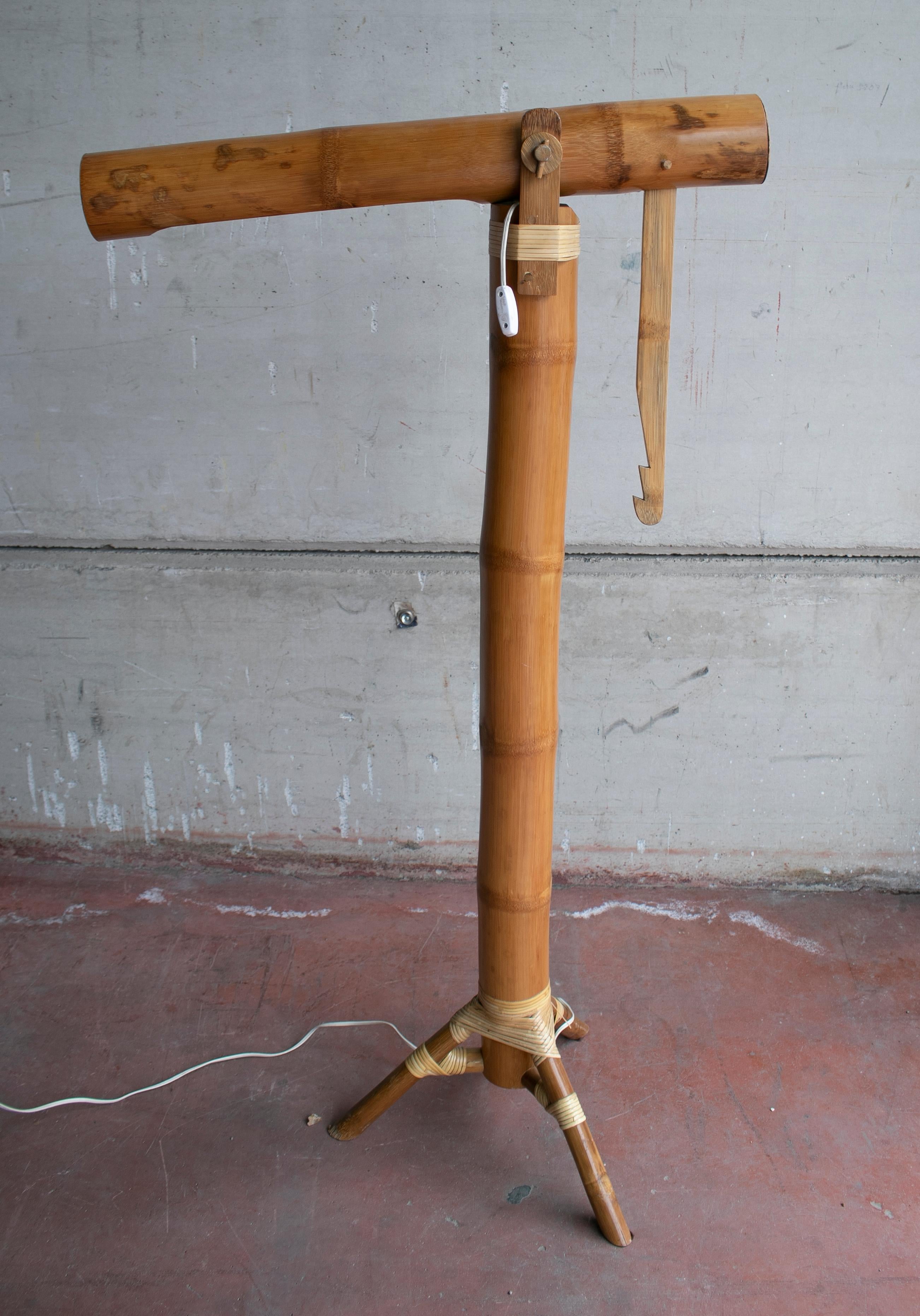 20th Century 1990s Spanish Bamboo Standing Lamp