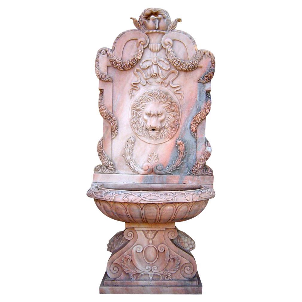 Lion Head Cast Stone Fountain Back at 1stDibs