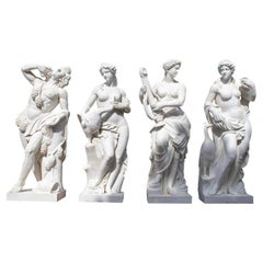 1990s Spanish Monumental Set of Four Seasons Marble Sculptures