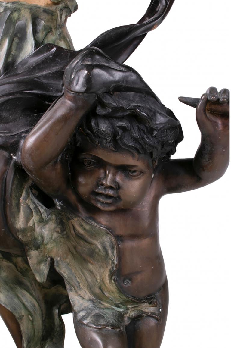 Spanische bemalte Bronzeguss-Skulptur einer Frau und zweier Jungen, tanzende Figur, 1990er Jahre im Angebot 7