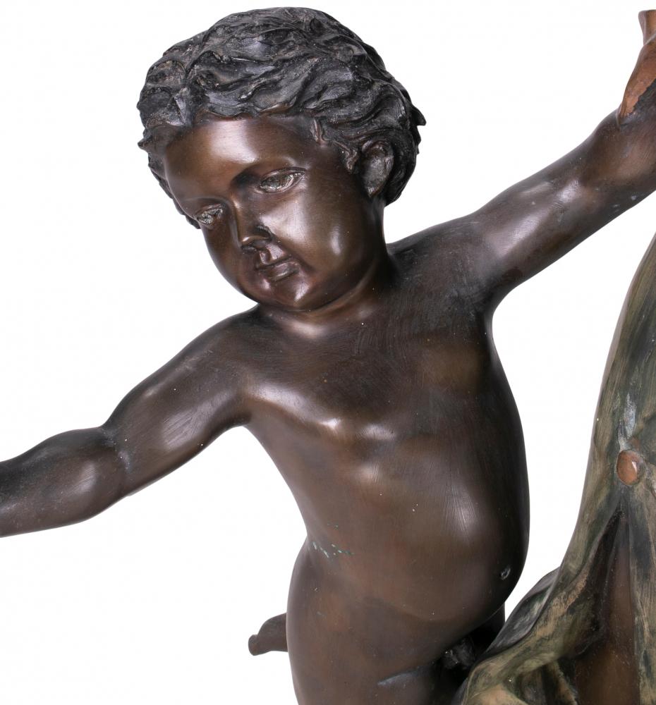 Spanische bemalte Bronzeguss-Skulptur einer Frau und zweier Jungen, tanzende Figur, 1990er Jahre im Angebot 5