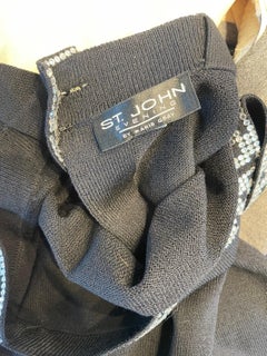 1990 St. John Evening by Marie Gray Black Strass Open Back Vintage Knit Top