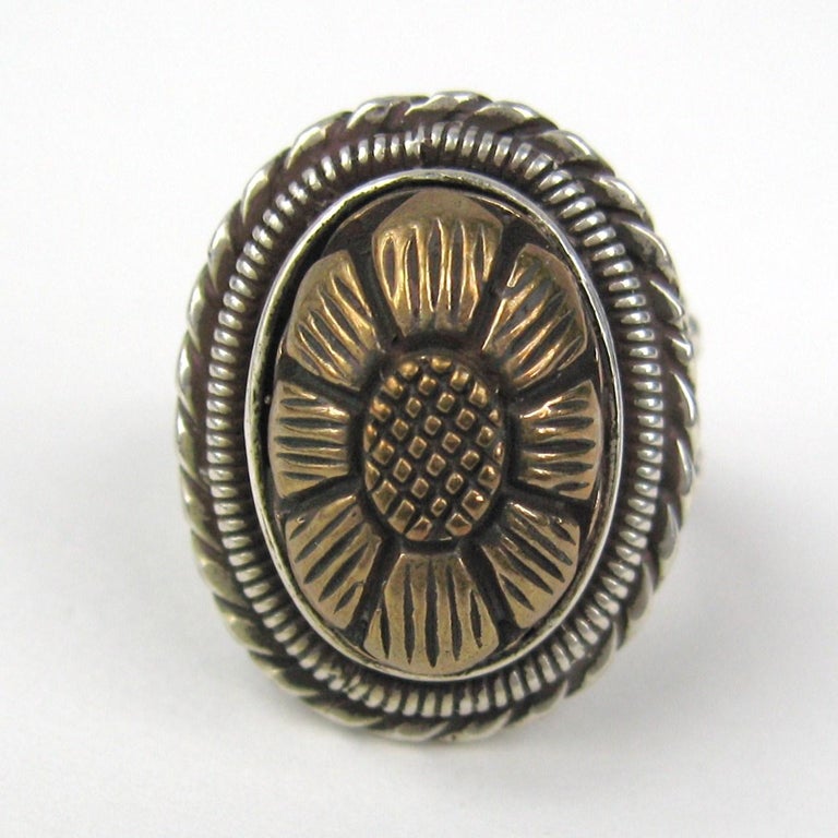 Stephen DWECK Sterling Silver Floral carved ring - New, Never Worn
