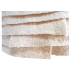 1990s StephenJones England Handmade Abstract WoolFelt SatinLined Ecru Cloche Hat