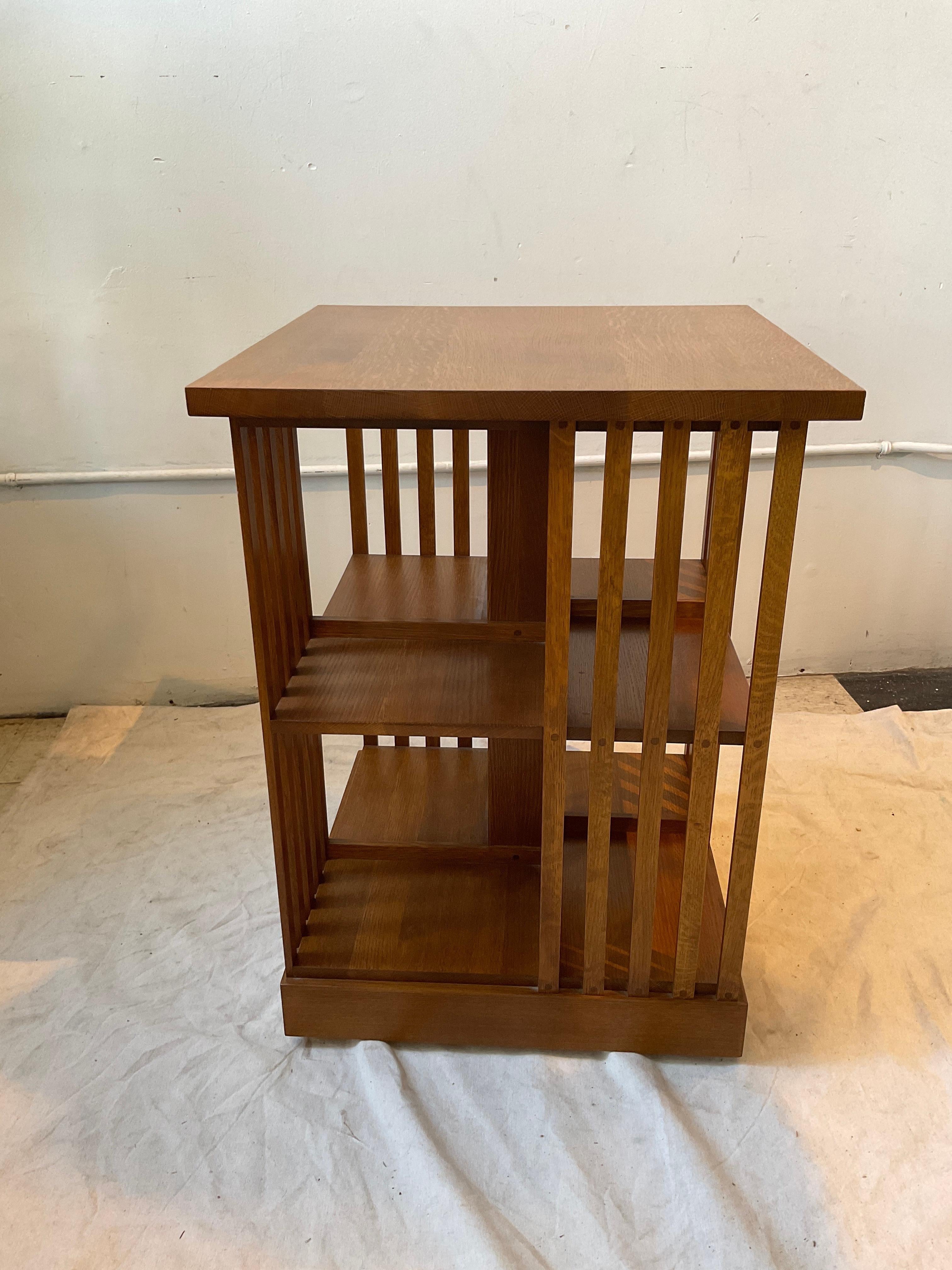1990s Stickley revolving bookcase.