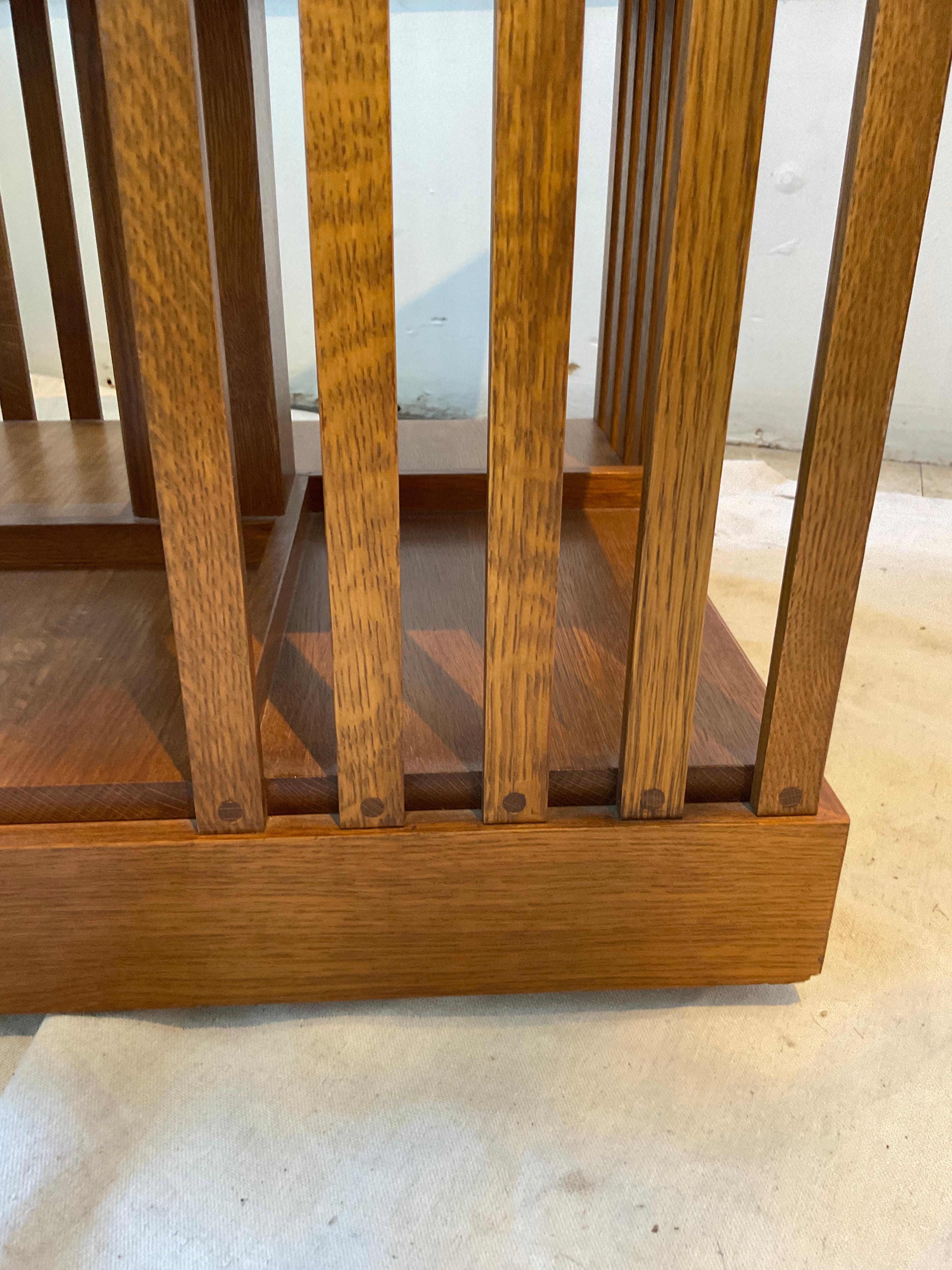 1990s Stickley Revolving Bookcase 1