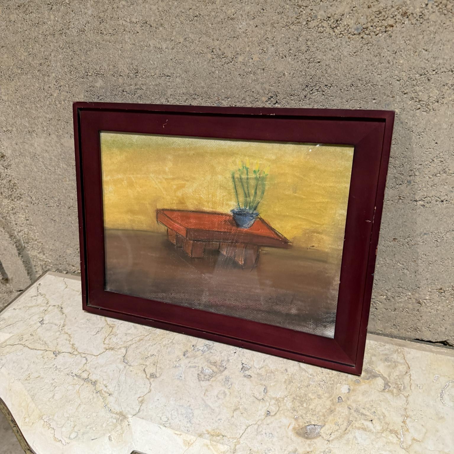1990s Still Life Pastel Art Drawing P Romo In Good Condition For Sale In Chula Vista, CA