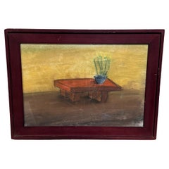 1990 Natura morta Disegno d'arte a pastello P Romo