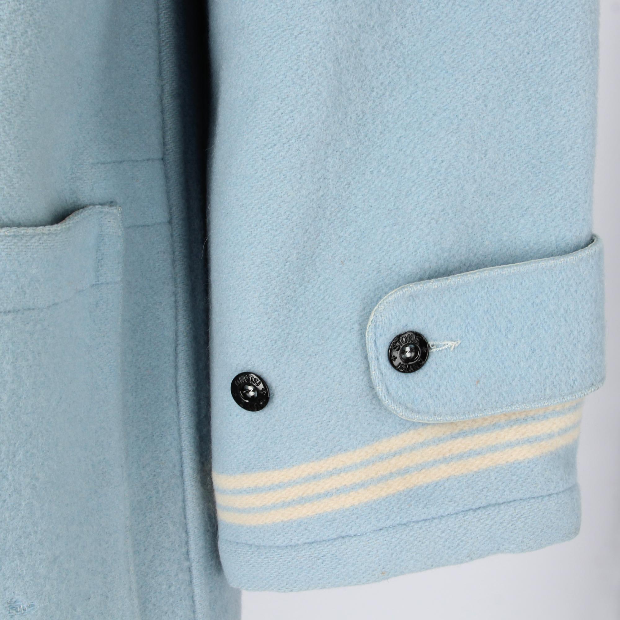 Men's 1990s Stone Island Light Blue Montgomery Coat