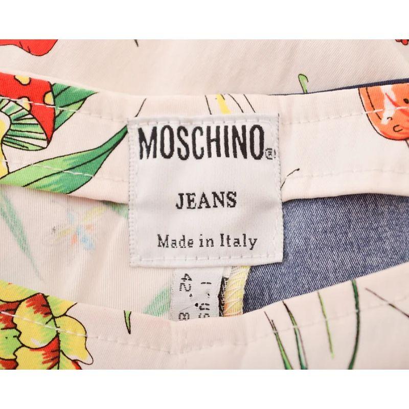 Women's 1990's Stretchy Moschino Floral Scarf Print High waisted Trousers - Pants For Sale