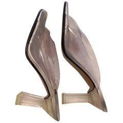 Vintage 1990s Stuart Weitzman Clear Heel/Upper Sandal