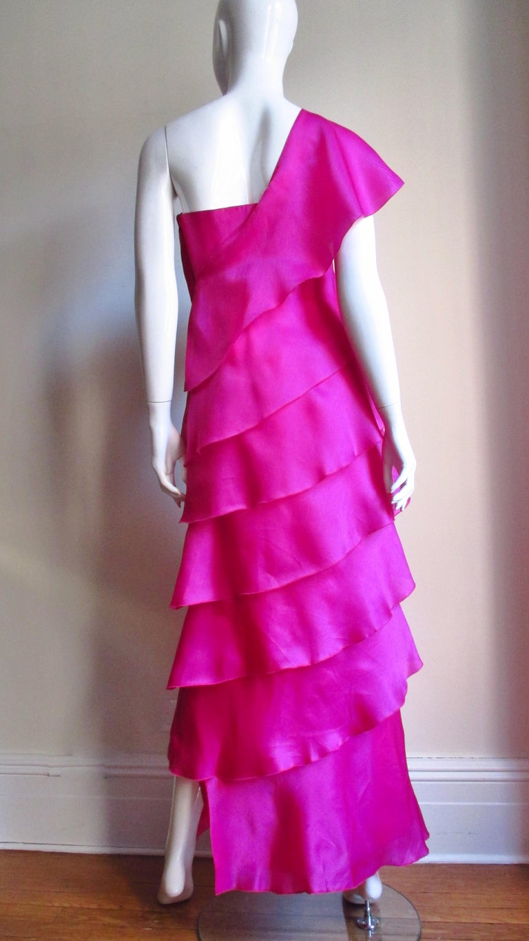 Jackie Rogers Silk One Shoulder Gown and Jacket For Sale at 1stDibs |  jackie rogers dresses, silk one shoulder dress