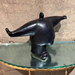 Sculpture d'art en céramique exagérée de style Boterismo Fat Guy des années 1990